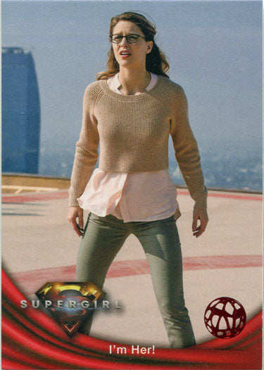 Supergirl Season 1 Red Omegahedron Deco Foil Base Variant Card 02