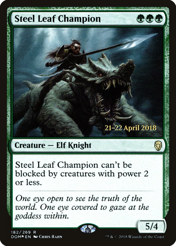 Steel Leaf Champion [Dominaria Prerelease Promos]
