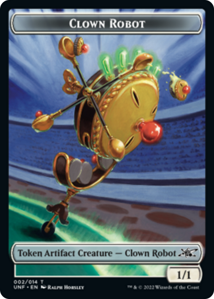Clown Robot (002) // Food (011) Double-Sided Token [Unfinity Tokens]