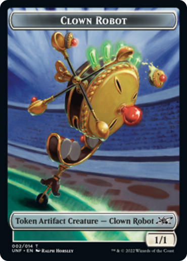 Clown Robot (002) // Food (010) Double-Sided Token [Unfinity Tokens]