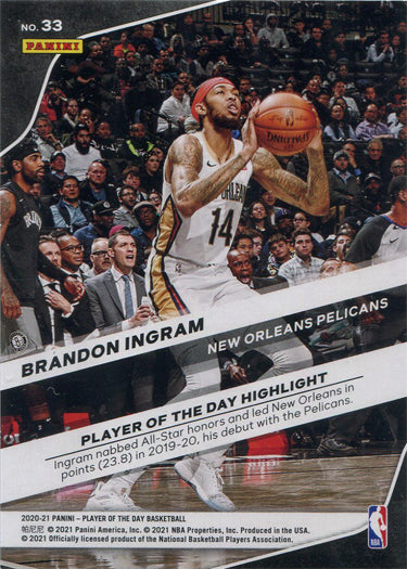 Panini Player of the Day 2020-21 Tango Parallel Card 33 Brandon Ingram 66/99