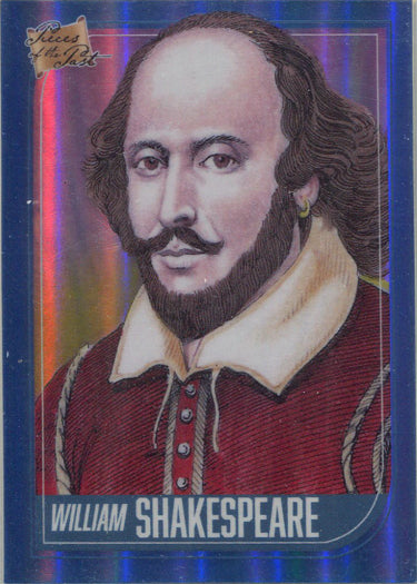 Super Break Pieces of the Past 2021 Blue Refractor Parallel Card 34 William Shakespeare