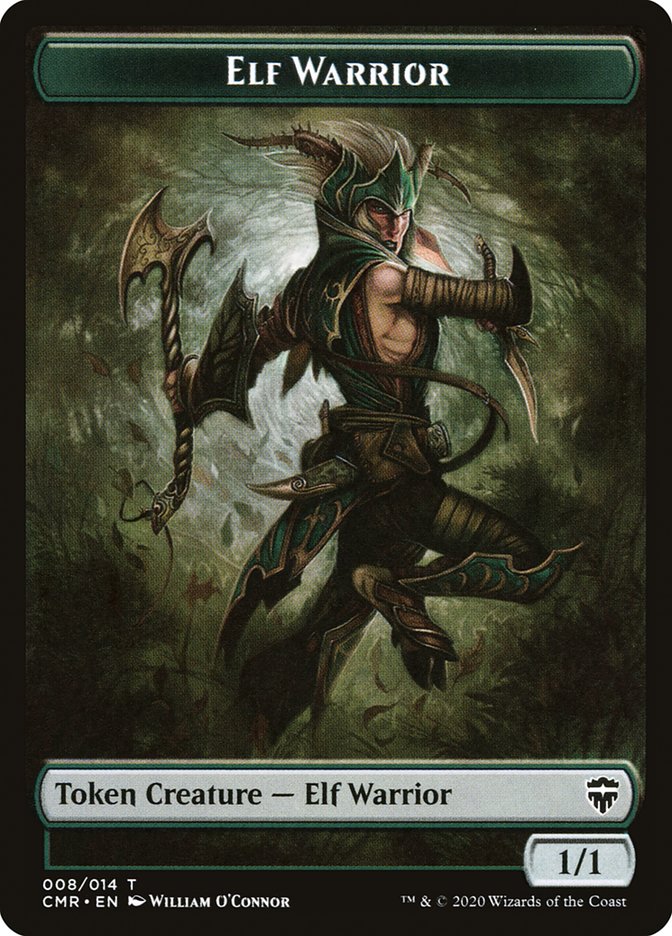 Elf Warrior // Thrull Double-Sided Token [Commander Legends Tokens]