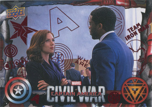 Captain America Civil War Red Foil Parallel Base 37 Chase Card #75/100