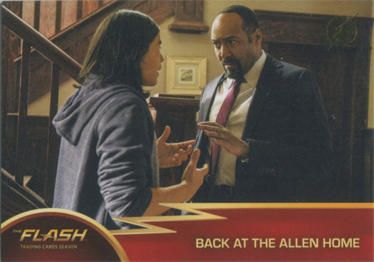 Flash Season 1 Gold Logo Parallel Chase Card #38 Back at the Allen Home