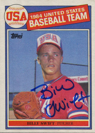 Topps Baseball 1985 Autographed Base Card 404 Billy Swift