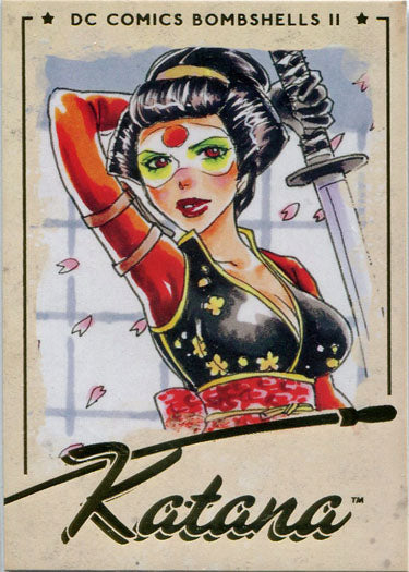 DC Bombshells 2 II Gold Deco Foil Base Variant Card 43 Katana