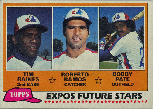 Topps Baseball 1981 Base Card 479 Bobby Pate/Tim Raines/Roberto Ramos