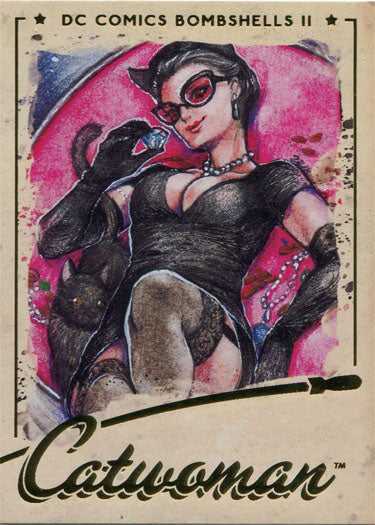 DC Bombshells 2 II Gold Deco Foil Base Variant Card 04 Catwoman