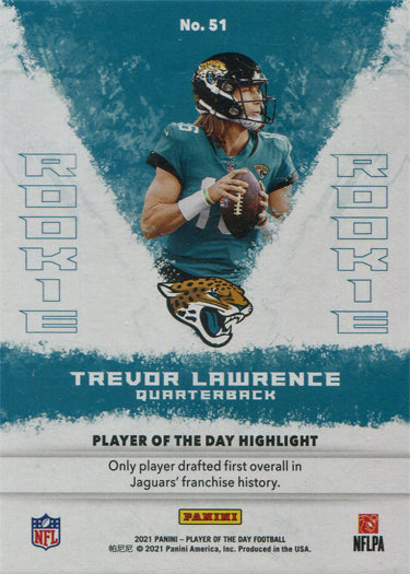 Panini Player Of The Day Football 2021 Base Card 51 Trevor Lawrence