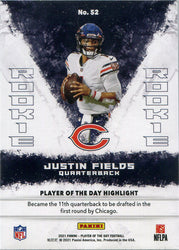Panini Player Of The Day Football 2021 Cracked Ice Card 52 Justin Fields 19/25