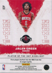 Panini Player of the Day 2021-22 Base Rookie Card 52 Jalen Green