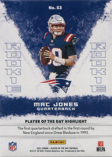 Panini Player Of The Day Football 2021 Base Card 53 Mac Jones