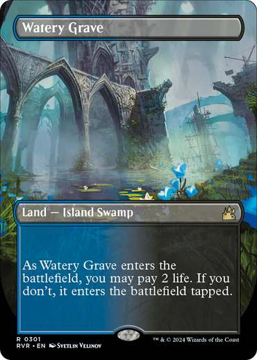 Watery Grave (Borderless) [Ravnica Remastered]