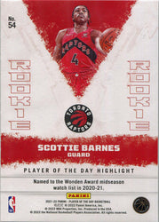 Panini Player of the Day 2021-22 Base Rookie Card 54 Scottie Barnes