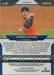 Panini Prizm Baseball 2021 Carolina Blue Parallel Base Card 54 Andre Scrubb
