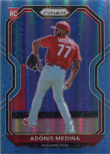 Panini Prizm Baseball 2021 Carolina Blue Parallel Base Card 56 Adonis Medina