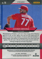 Panini Prizm Baseball 2021 Carolina Blue Parallel Base Card 56 Adonis Medina