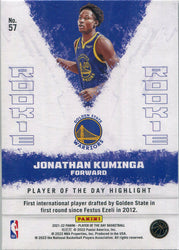 Panini Player of the Day 2021-22 Base Rookie Card 57 Jonathan Kuminga