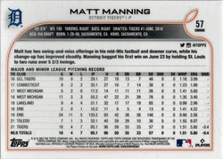 Topps Chrome Baseball 2022 Base Card 57 Matt Manning