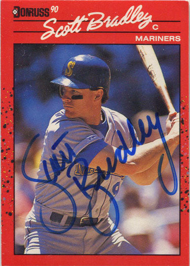 Donruss Baseball 1990 Autographed Base Card 581 Scott Bradley