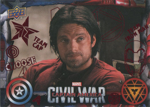 Captain America Civil War Red Foil Parallel Base 59 Chase Card #08/100