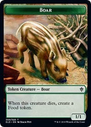 Boar // Food (16) Double-Sided Token [Throne of Eldraine Tokens]