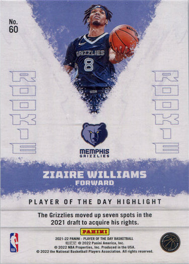 Panini Player of the Day 2021-22 Lava Parallel Base Card 68 Z. Williams 197/199