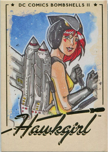 DC Bombshells 2 II Gold Deco Foil Base Variant Card 60 Hawkgirl