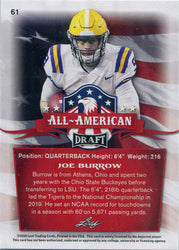 Leaf Draft Football 2020 All-American Gold Base Card 61 Joe Burrow