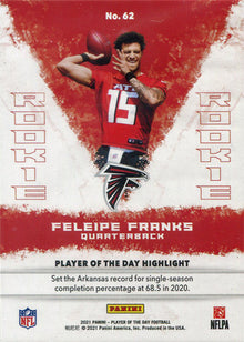 Panini Player Of The Day Football 2021 Kaboom Parallel Card 62 F. Franks /99