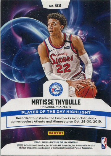 Panini Player of the Day 2020-21 Rainbow Parallel Base Card 63 Matisse Thybulle