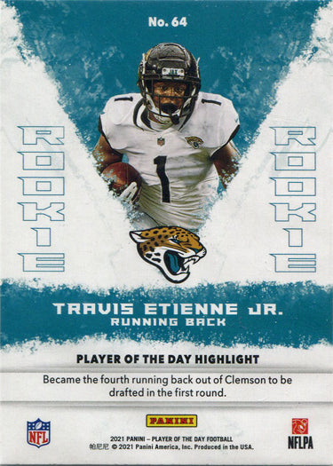 Panini Player Of The Day Football 2021 Silver Parallel Card 64 Travis Etienne Jr