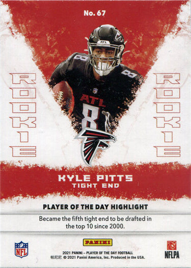 Panini Player Of The Day Football 2021 Base Card 67 Kyle Pitts