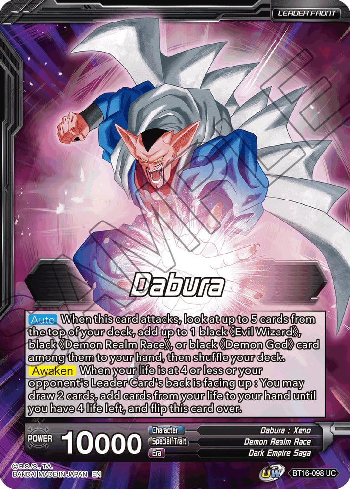 Dabura // Demon God Dabura, Diabolical Awakening (BT16-098) [Realm of the Gods Prerelease Promos]