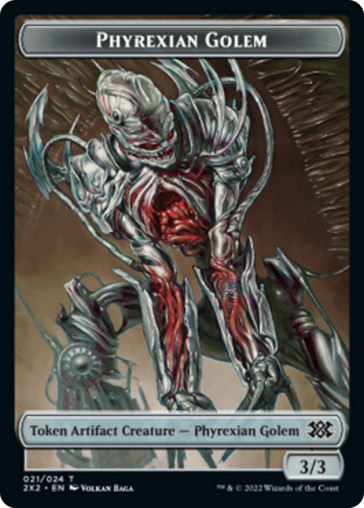 Drake // Phyrexian Golem Double-Sided Token [Double Masters 2022 Tokens]