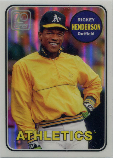 Topps Series Two Baseball 2021 Chrome 70 Years Card 70YTC-19 Rickey Henderson