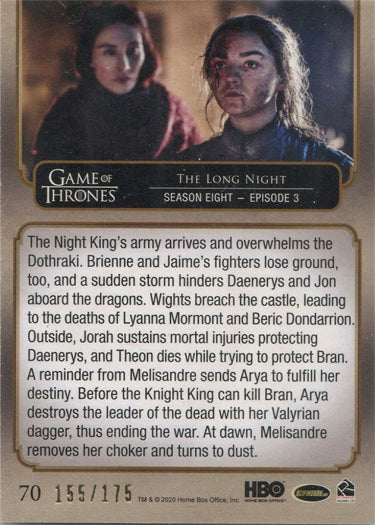 Rittenhouse 2020 Game of Thrones Base Parallel Card 70 The Long Night 155/175