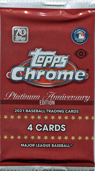 2021 Topps Chrome Platinum Anniversary Baseball Factory Sealed Hobby LITE Pack