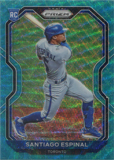 Panini Prizm Baseball 2021 Teal Wave Parallel Base Card 72 Santiago Espinal