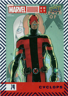 Marvel Annual 2017 Base Purple Parallel Card 74 Cyclops
