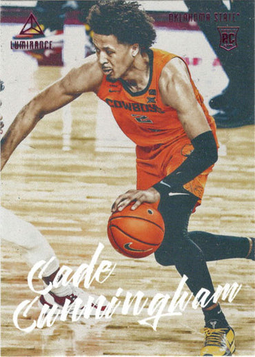 Panini Chronicles Luminance Draft Picks Basketball 2021 Pink Parallel Card 76 Cade Cunningham