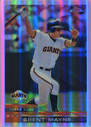 Topps Chrome Baseball 2000 Base Refractor Parallel Card 76 Brett Mayne