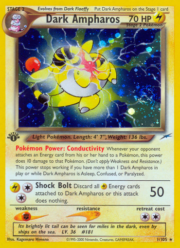 Dark Ampharos (1/105) [Neo Destiny 1st Edition]