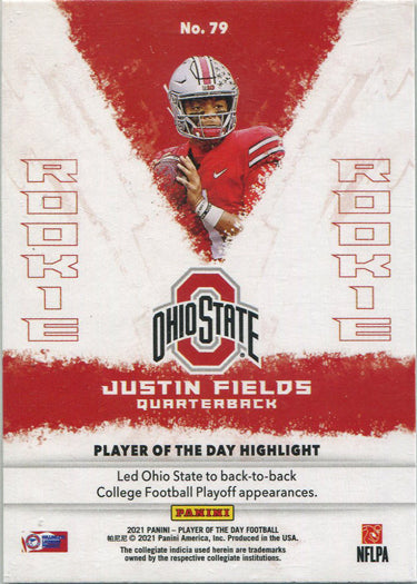 Panini Player Of The Day Football 2021 Base Card 79 Justin Fields