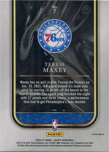 Panini Select Basketball 2020-21 Rookie Selections Blue Shimmer Card 7 T. Maxey