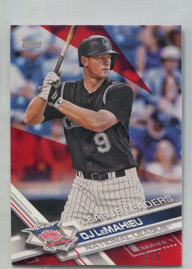 Topps Baseball 2018 Mini Purple Parallel Card 81 DJ LeMahieu 1/5