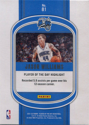 Panini Player of the Day 2021-22 Rainbow Parallel Base Card 81 Jason Williams