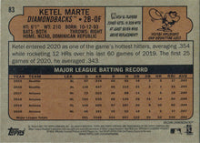 Topps Heritage Baseball 2021 Blue Sparkle Refractor Card 83 Ketel Marte