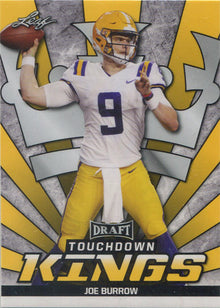 Leaf Draft Football 2020 Touchdown Kings Gold Parallel Base Card 85 Joe Burrow